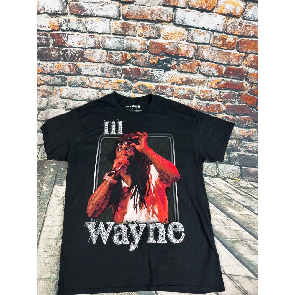 Lil Wayne Graphic T-Shirt Mens Large Black Young Money Rap Tee 2023 Official